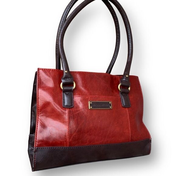 Tignanello Two Tone Satchel Purse Handbag Shoulder Bag Faux Leather - Picture 13 of 16